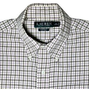 Lauren Ralph Lauren Plaid Shirt in Cream/Black/Purple Men’s 15 1/2-32/33